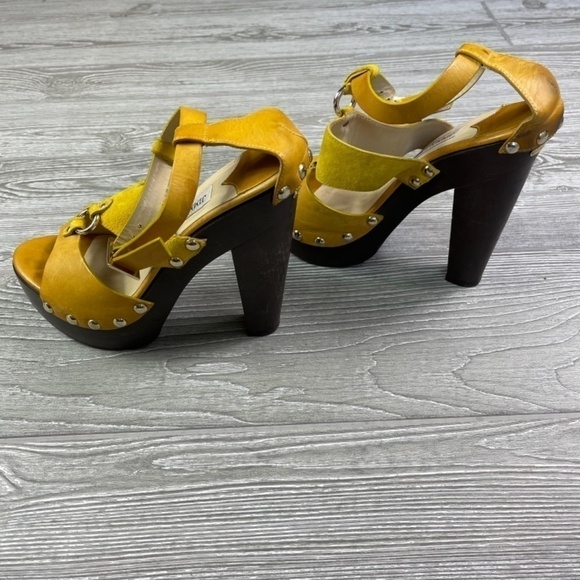 JIMMY CHOO Ankle Wrap Sandals - Studded & Stacked Heel - Picture 3 of 9